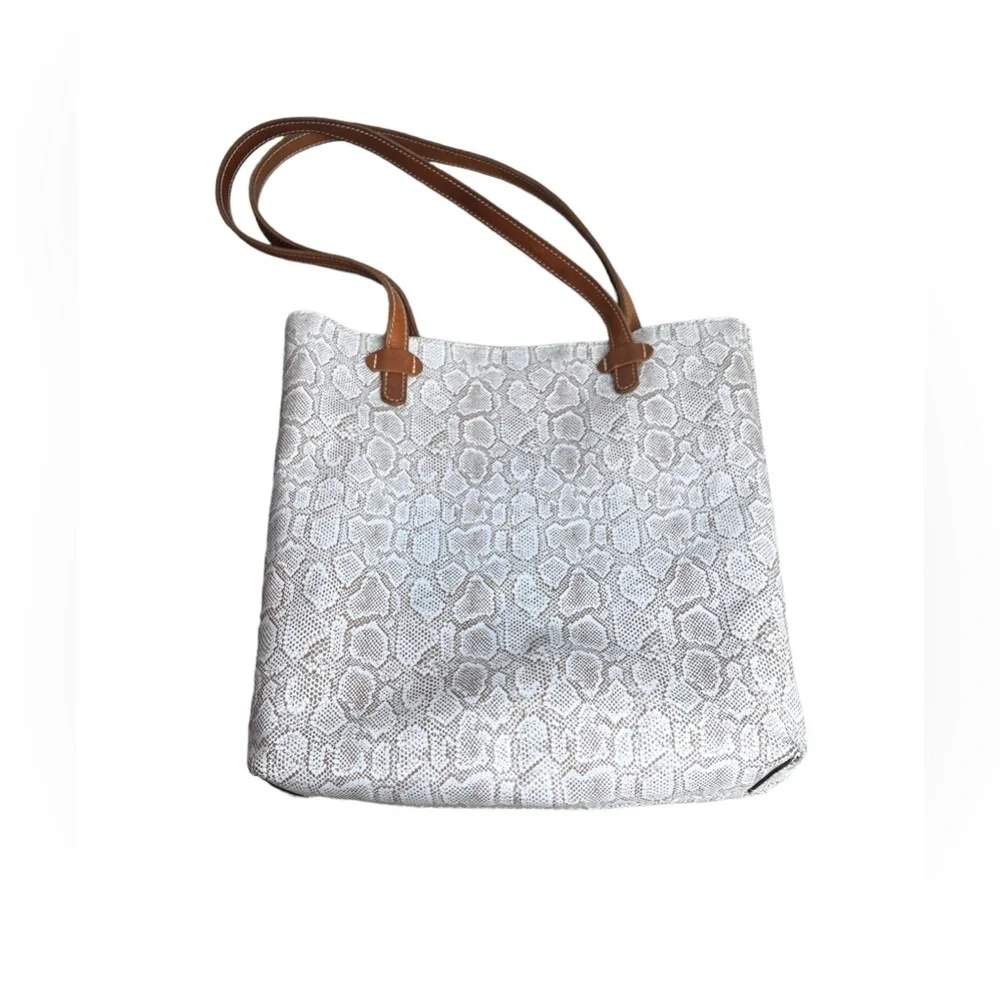 Consuela Clay Everyday Leather Tote Bag Snakeskin Print - Picture 1 of 9